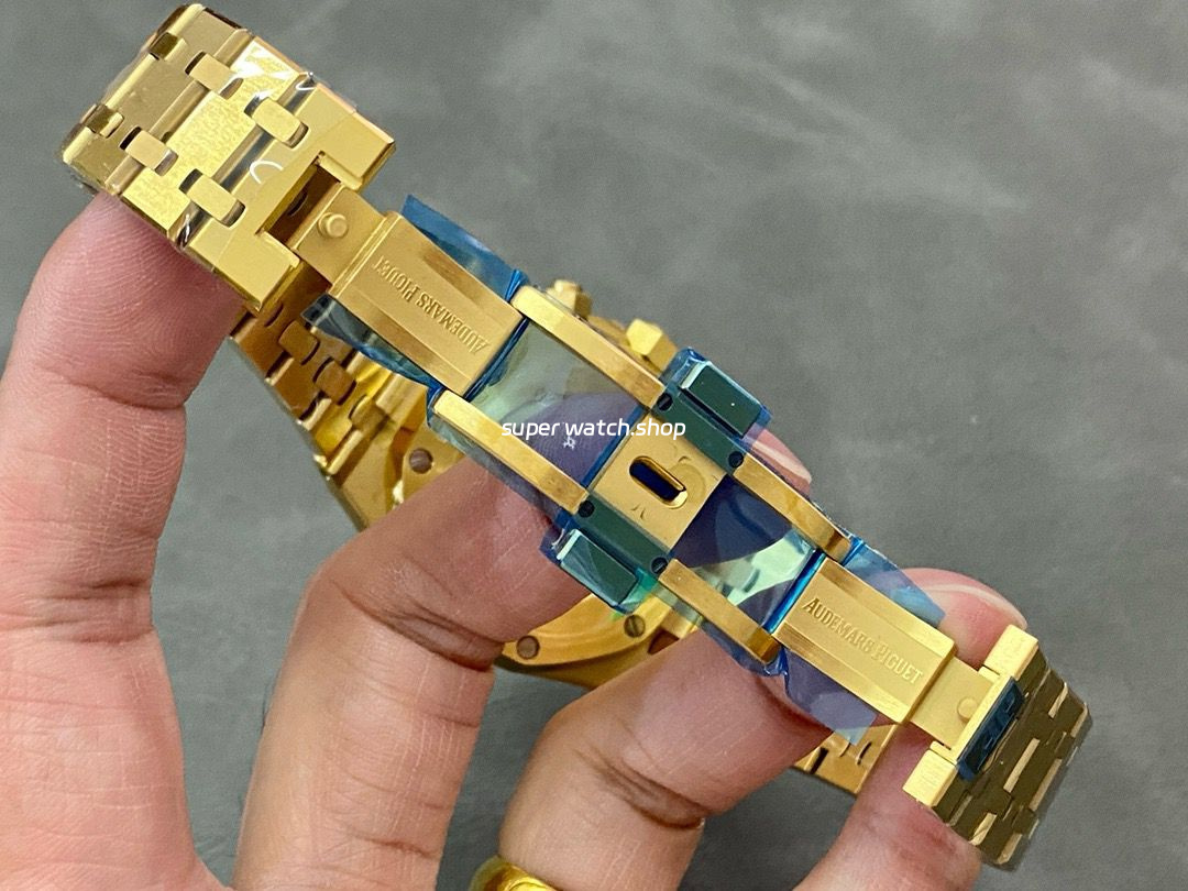 BF Factory Audemars Piguet Royal Oak Chronograph 26331BA.OO.1220BA.02 41mm Full Yellow Gold Green Dial - Image 9