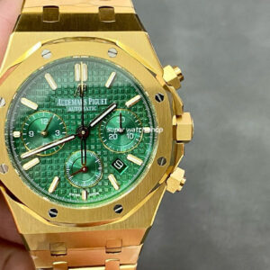 BF Factory Audemars Piguet Royal Oak Chronograph 26331BA.OO.1220BA.02 41mm Full Yellow Gold Green Dial