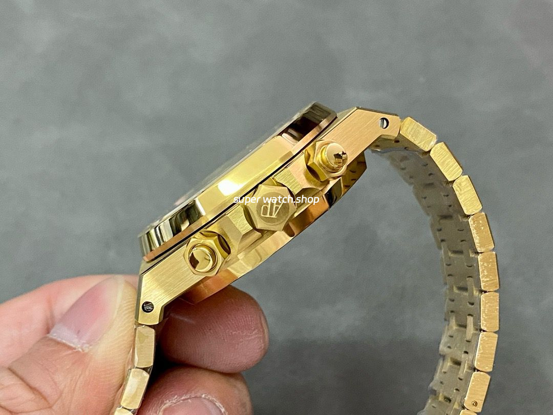 BF Factory Audemars Piguet Royal Oak Chronograph 26331BA.OO.1220BA.02 41mm Full Yellow Gold Green Dial - Image 6