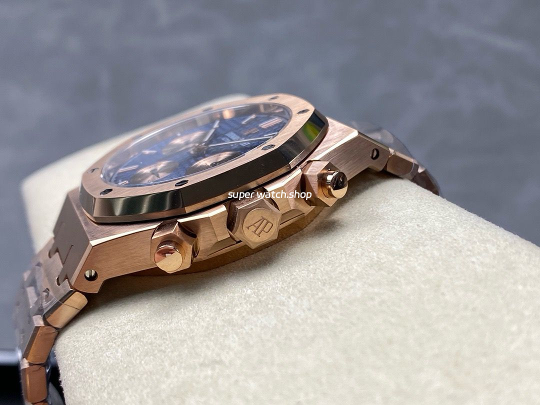 BF Factory Audemars Piguet Royal Oak Chronograph 26331OR.OO.1220OR.01 41mm Full Rose Gold Rose Gold Eye Blue Dial - Image 6