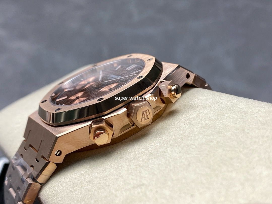 BF Factory Audemars Piguet Royal Oak Chronograph 26331OR.OO.1220OR.02 41mm Full Rose Gold Brown Dial - Image 6