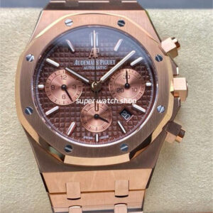 BF Factory Audemars Piguet Royal Oak Chronograph 26331OR.OO.1220OR.02 41mm Full Rose Gold Brown Dial