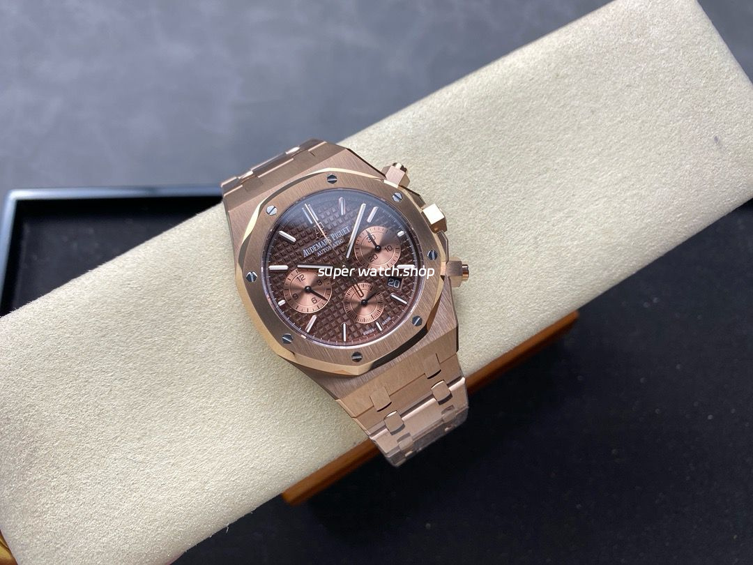 BF Factory Audemars Piguet Royal Oak Chronograph 26331OR.OO.1220OR.02 41mm Full Rose Gold Brown Dial - Image 4