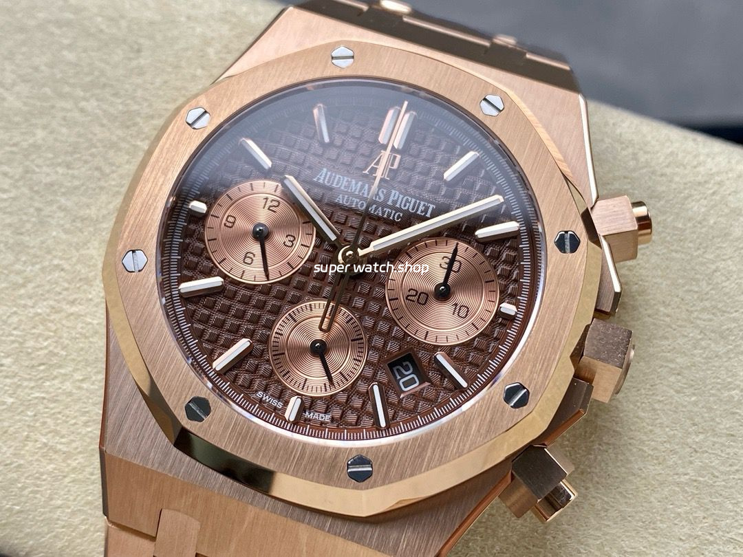 BF Factory Audemars Piguet Royal Oak Chronograph 26331OR.OO.1220OR.02 41mm Full Rose Gold Brown Dial - Image 3