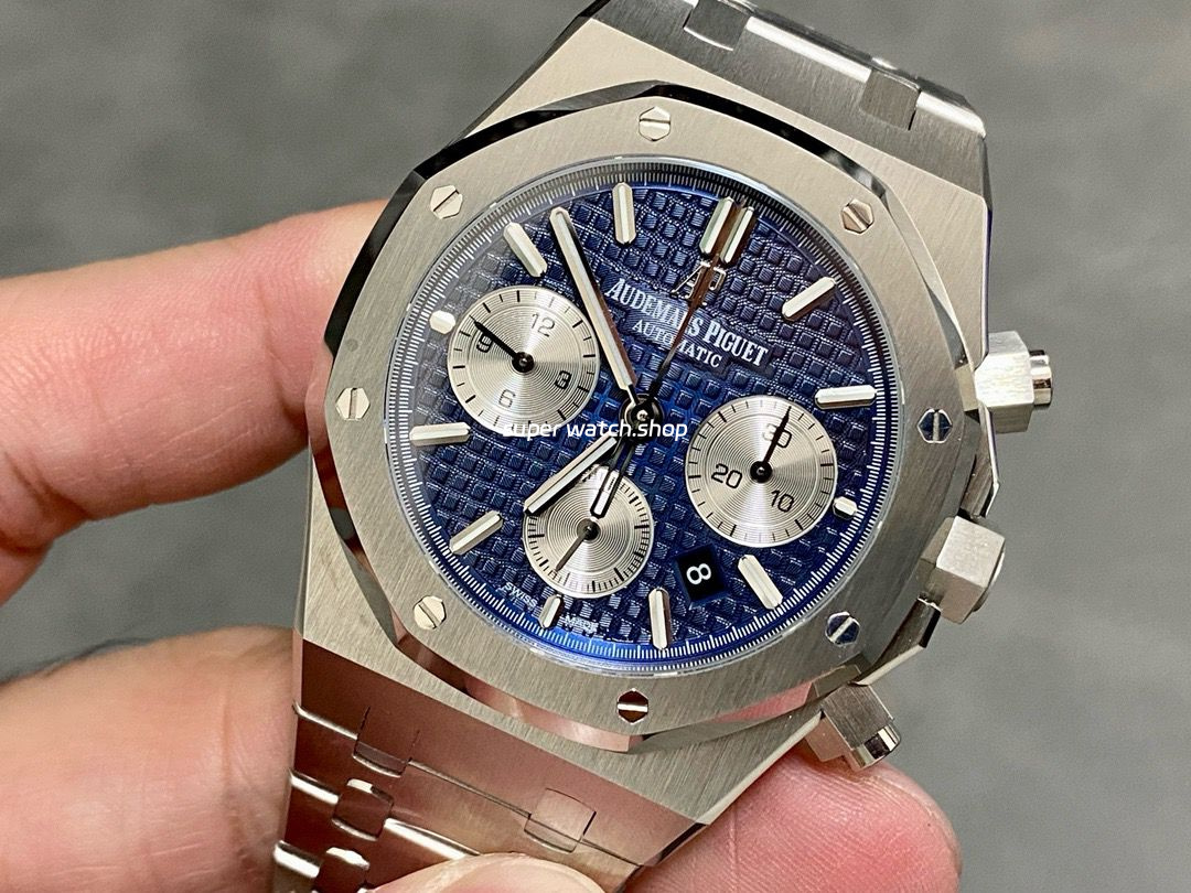 BF Factory Audemars Piguet Royal Oak Chronograph 26331ST.OO.1220ST.01 41mm Full Steel Silver Eye Blue Dial - Image 3