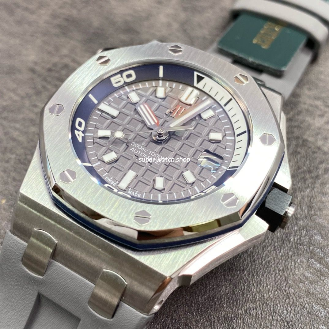 BF Factory Audemars Piguet Royal Oak Offshore Diver 15720ST.OO.A009CA.01 42mm Steel Rubber Strap Grey Dial - Image 3
