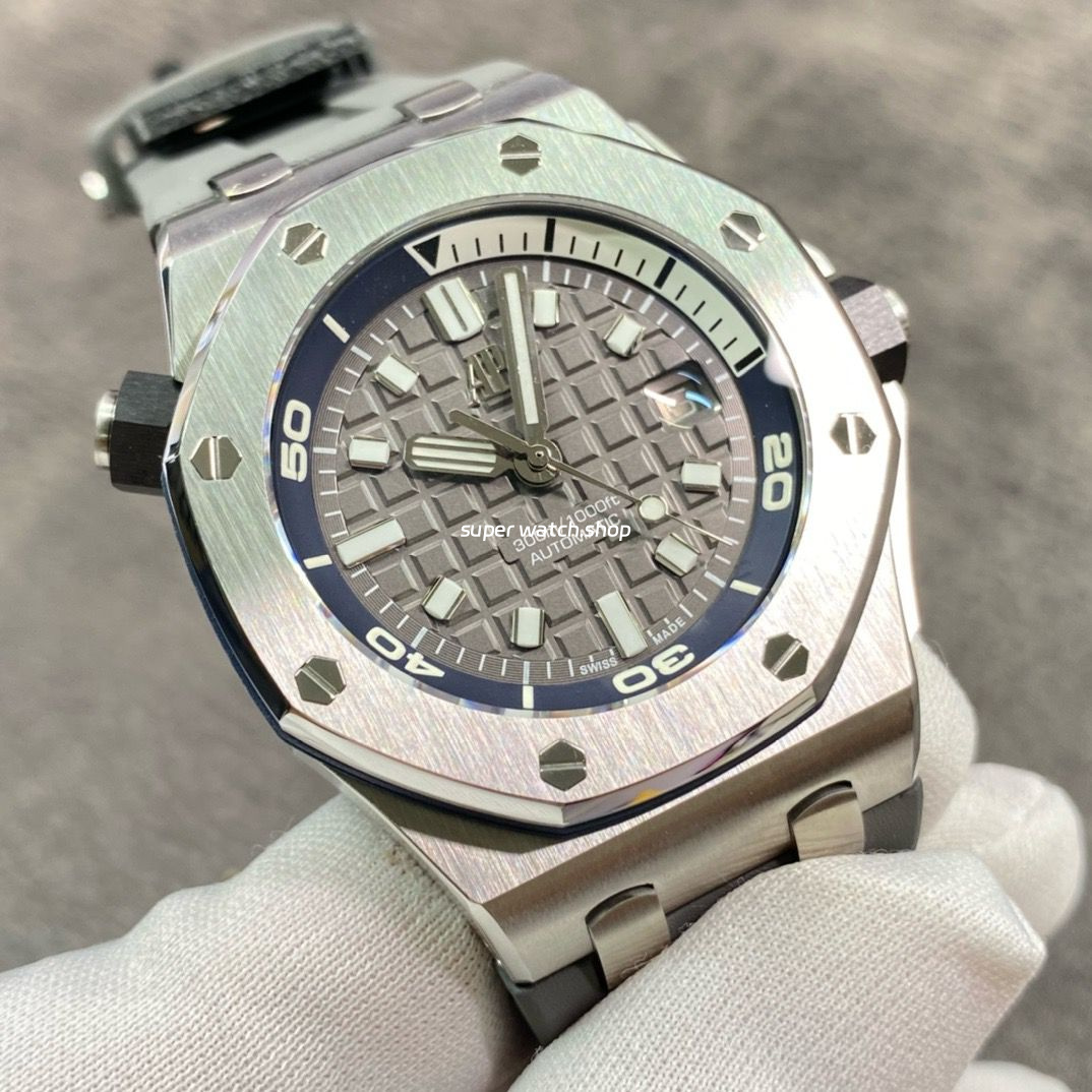 BF Factory Audemars Piguet Royal Oak Offshore Diver 15720ST.OO.A009CA.01 42mm Steel Rubber Strap Grey Dial - Image 2