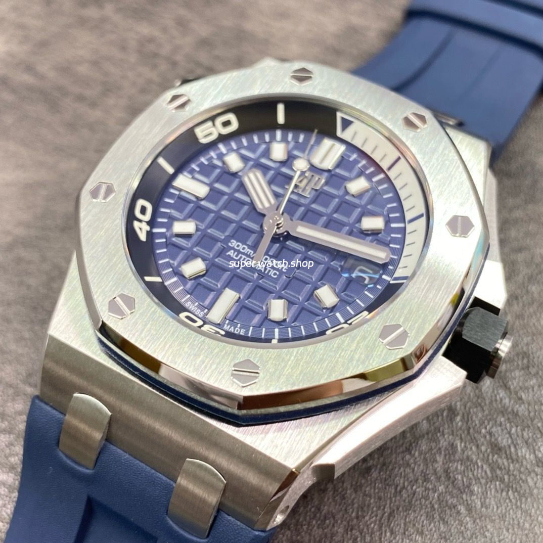 BF Factory Audemars Piguet Royal Oak Offshore Diver 15720ST.OO.A027CA.01 42mm Steel Rubber Strap Blue Dial - Image 3