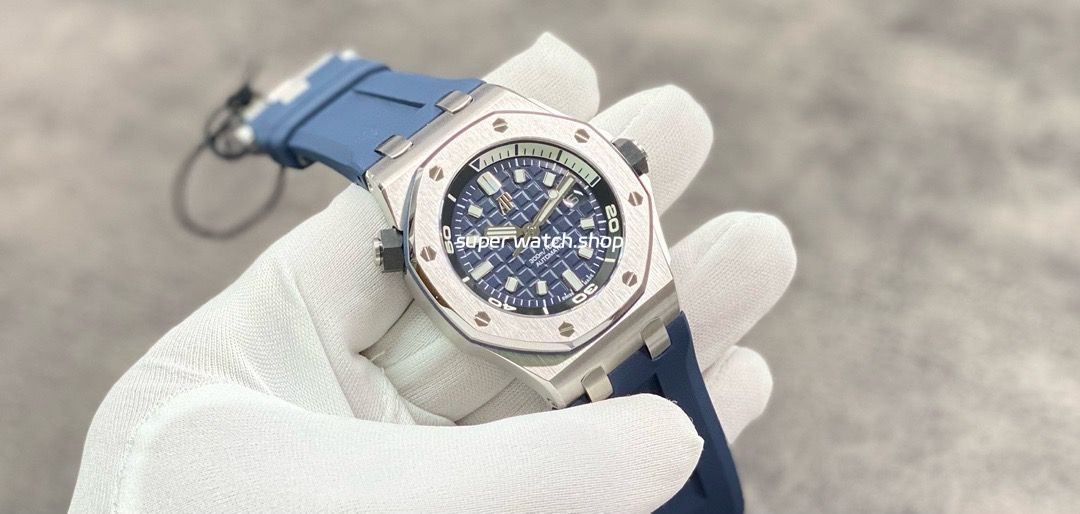 BF Factory Audemars Piguet Royal Oak Offshore Diver 15720ST.OO.A027CA.01 42mm Steel Rubber Strap Blue Dial - Image 4