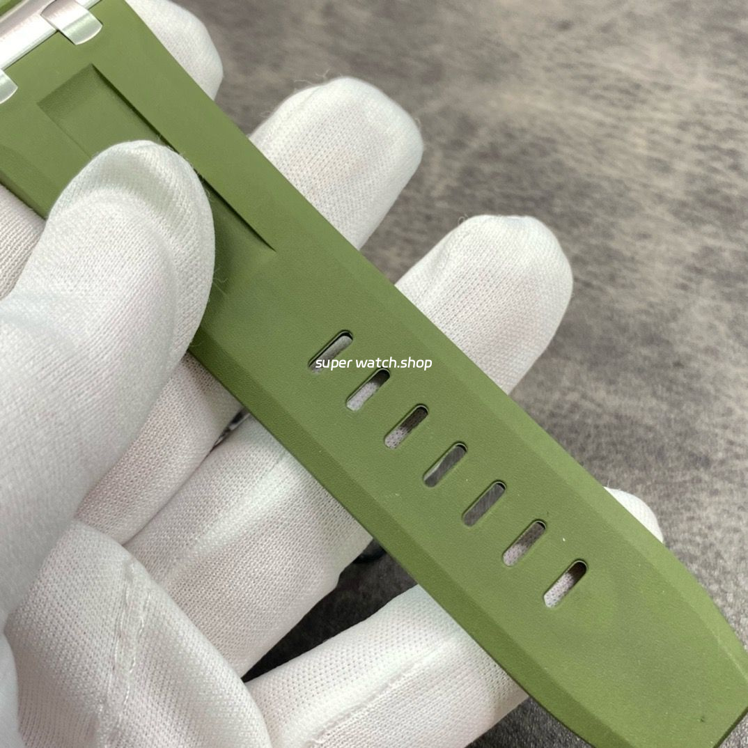 BF Factory Audemars Piguet Royal Oak Offshore Diver 15720ST.OO.A052CA.01 Steel Rubber Strap Green Dial - Image 9