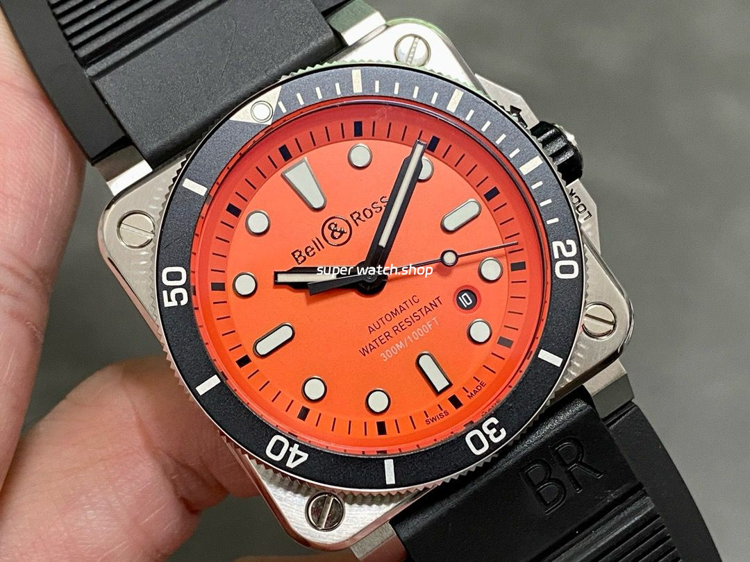 BRF Factory Bell Ross BR 03-92 42mm Steel Rubber Strap Orange Dial - Image 2