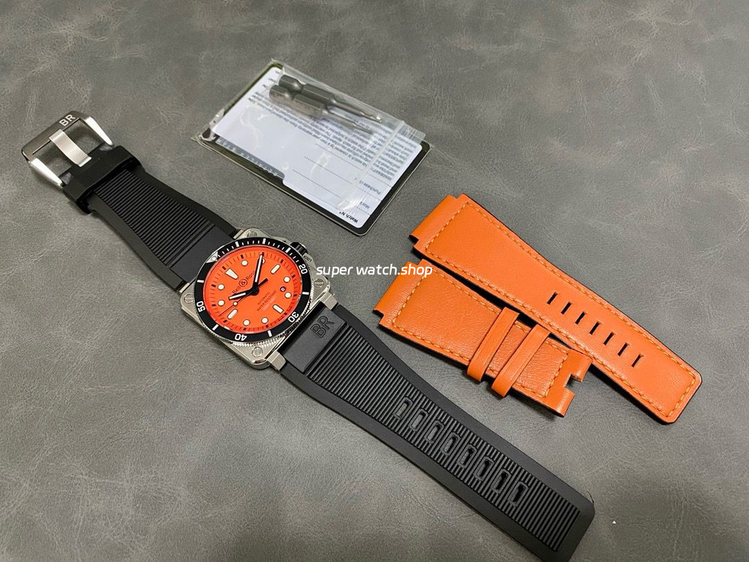 BRF Factory Bell Ross BR 03-92 42mm Steel Rubber Strap Orange Dial - Image 9
