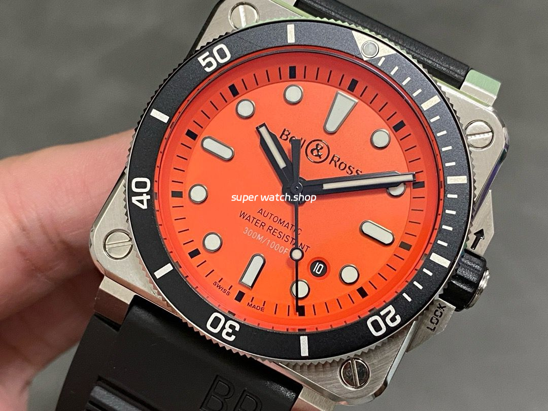 BRF Factory Bell Ross BR 03-92 42mm Steel Rubber Strap Orange Dial - Image 3