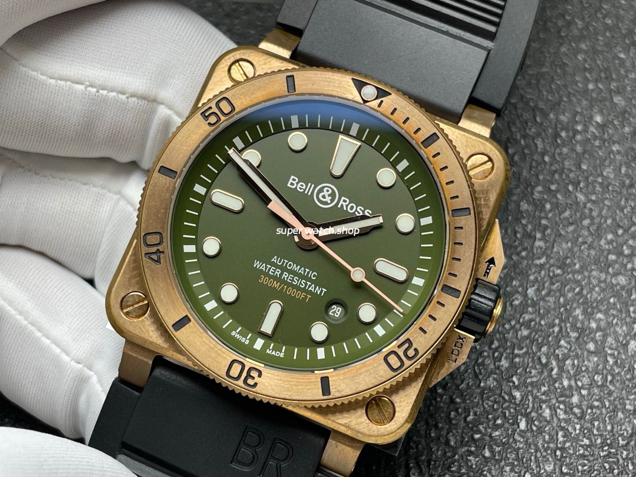 BRF Factory Bell Ross BR 03 BR0392-D-BR-BRSCA 42mm Bronze Rubber Strap Grey Dial - Image 4
