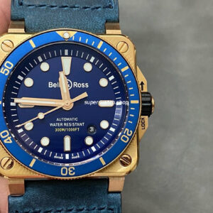 BRF Factory Bell Ross BR 03 BR0392-D-LU-BR-SCA 42mm Bronze Leather strap Blue Dial