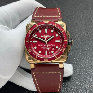 BRF Factory Bell Ross BR 03 BR0392-D-R-BRSCA 42mm Bronze Leather Strap Red Dial