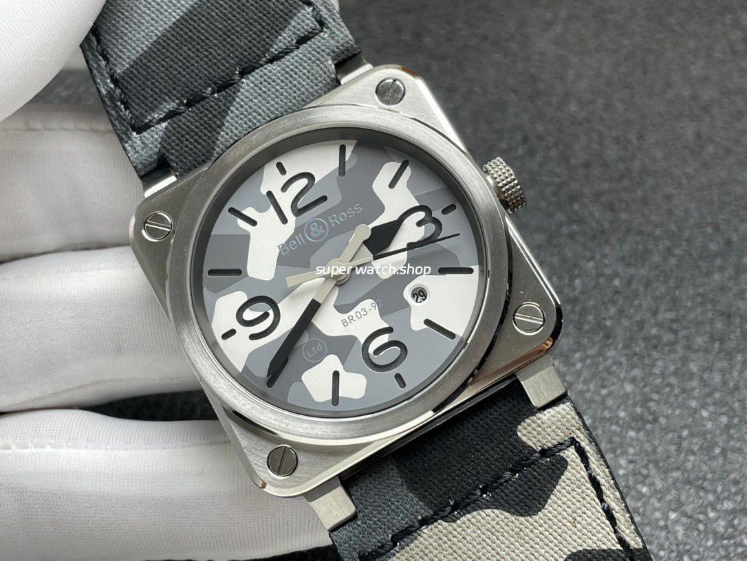 BRF Factory Bell Ross BRS-CK-ST-SCA 42mm Steel Canvas Strap Green Dial - Image 3