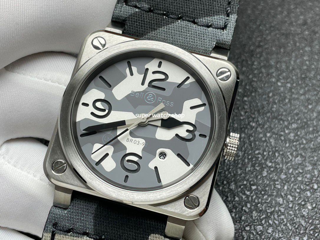 BRF Factory Bell Ross BRS-CK-ST-SCA 42mm Steel Canvas Strap Green Dial - Image 4