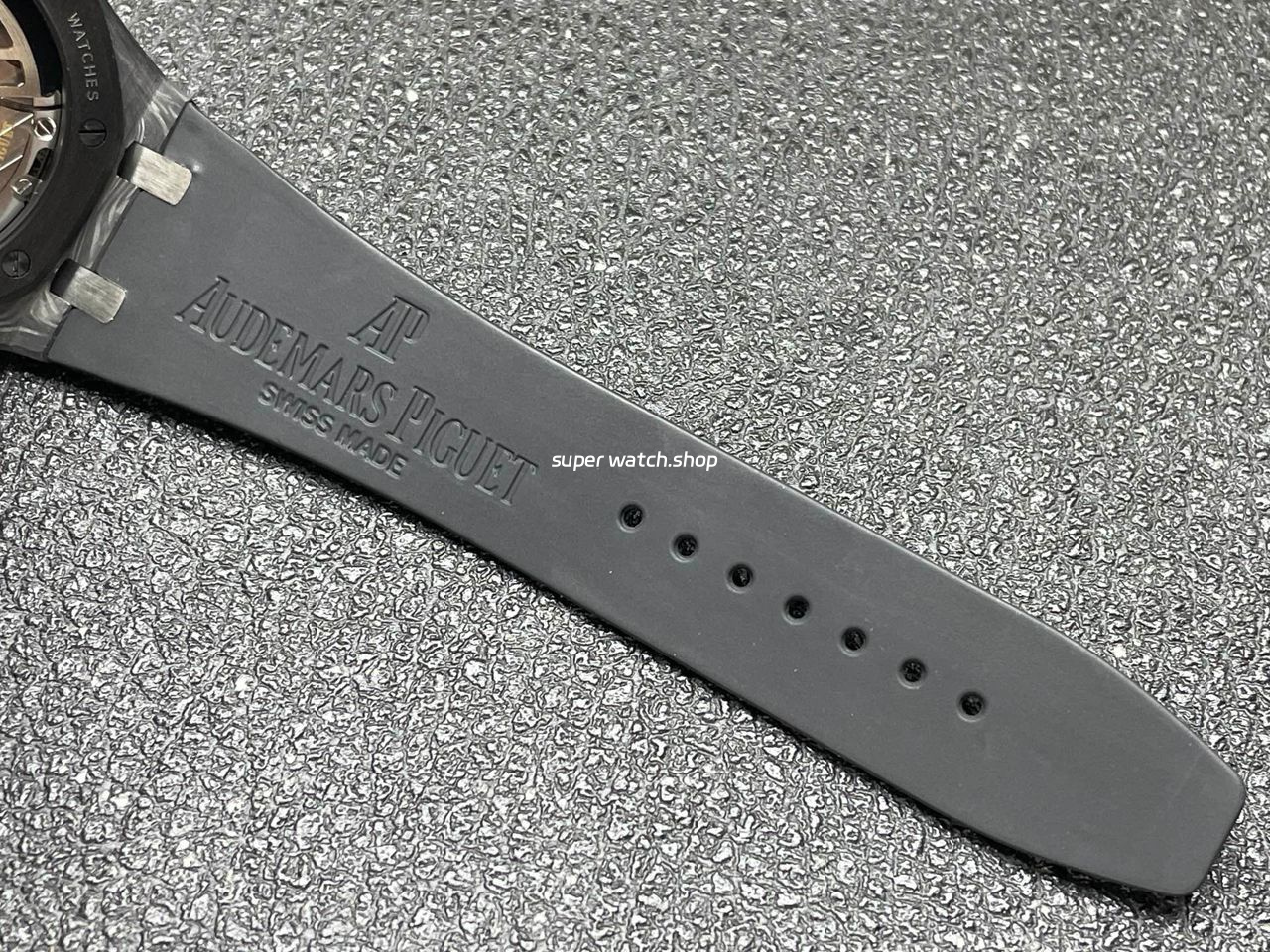 DIW Factory Audemars Piguet Royal Oak 15500 VOIDLINE Carbon Fiber Green Line Rubber Strap Black Dial - Image 9