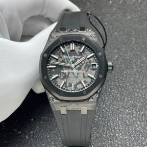 DIW Factory Audemars Piguet Royal Oak 15500 VOIDLINE Carbon Fiber Green Line Rubber Strap Black Dial