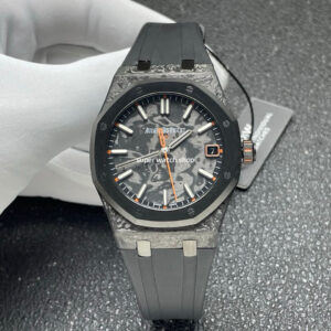 DIW Factory Audemars Piguet Royal Oak 15500 VOIDLINE Carbon Fiber Orange Line Rubber Strap Black Dial