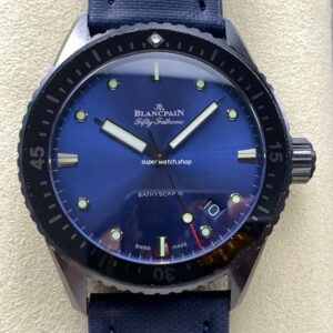 GF Factory Blancpain Fifty Fathoms Bathyscaphe 5000-0240-O52A 43mm Ceramic Textile Strap Blue Dial