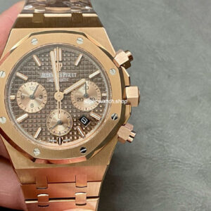 IPF Factory Audemars Piguet Royal Oak Chronograph 26239OR.OO.D821CR.01 41mm Full Rose Gold Brown Dial