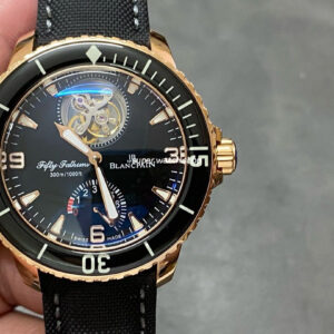 JB Factory Blancpain Fifty Fathoms 5025-3630-52A 45mm Rose Gold Satin Strap Black Dial