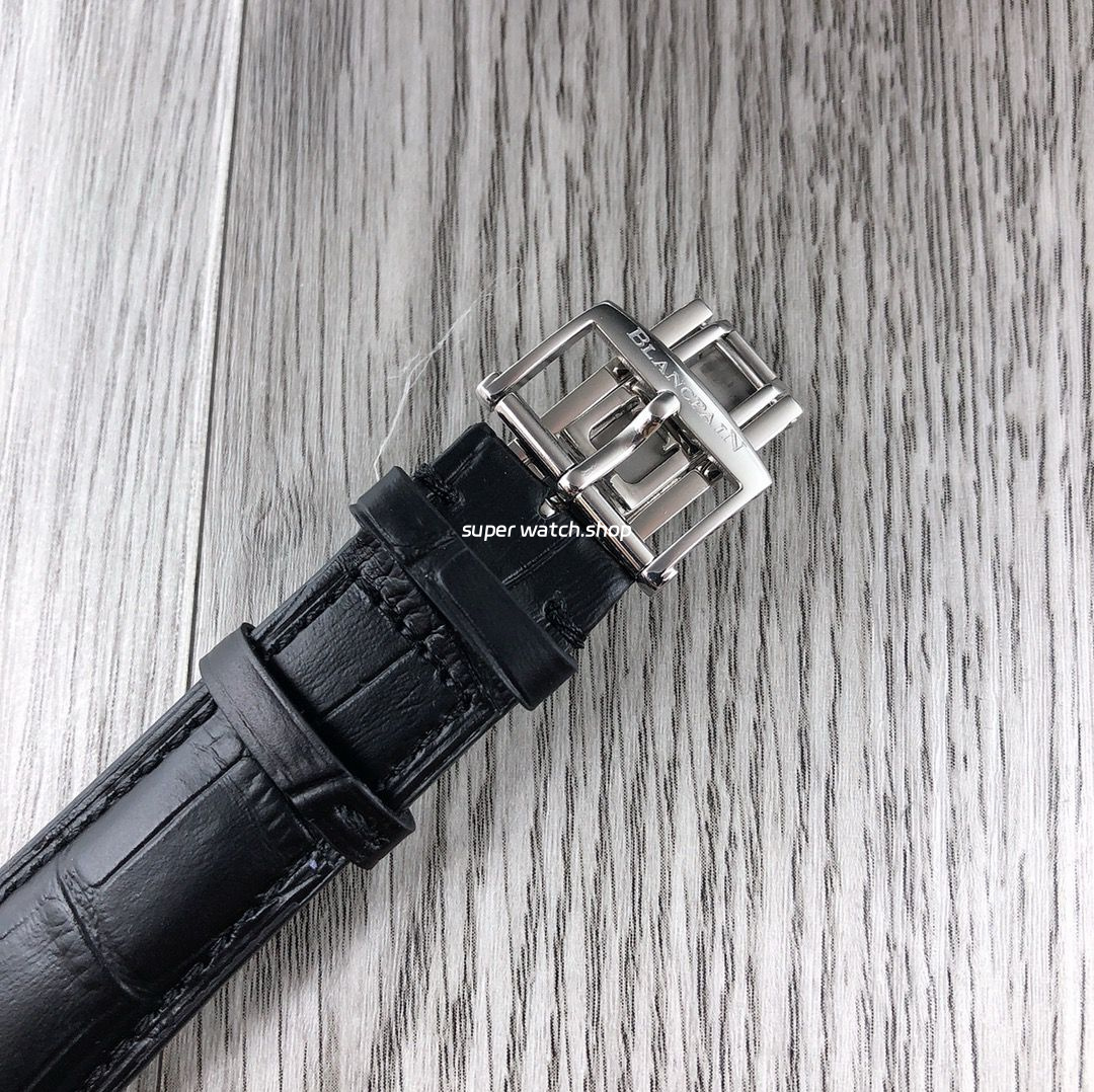 JB Factory Blancpain Villeret 6025-1542-55b 42.5mm Steel Leather Strap Silver Dial - Image 9