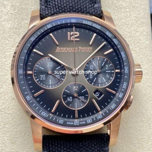 OMF Factory Audemars Piguet Code 11.59 26393NR.OO.A002KB.01 41mm Rose Gold Canvas Strap Black Dial