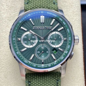 OMF Factory Audemars Piguet Code 11.59 26393ST.OO.A056KB.01 41mm Steel Canvas Strap Green Dial