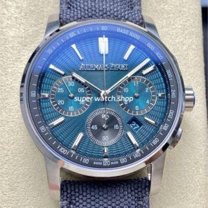 OMF Factory Audemars Piguet Code 11.59 26393ST.OO.A348KB.01 41mm Steel Canvas Strap Blue Dial