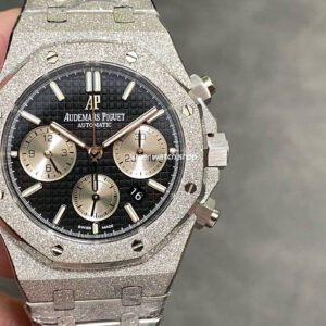 OMF Factory Frosted Audemars Piguet Royal Oak Chronograph 26240BC.GG.1224BC.02 41mm Silver Eye Black Dial