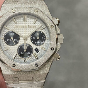 OMF Factory Frosted Audemars Piguet Royal Oak Chronograph 26240ST.OO.1220ST.03 41mm Full Frosted White Gold Silver Dial
