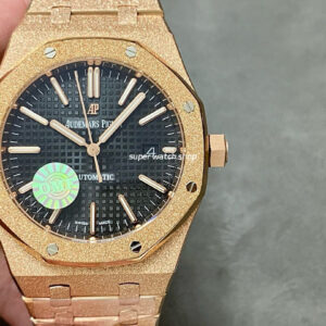 OMF Factory Frosted Audemars Piguet Royal Oak Selfwinding 15400or.oo.1220or.01 41mm Full Rose Gold Black Dial