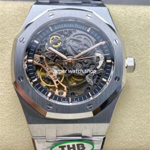 THB Factory Audemars Piguet Royal Oak Double Balance Wheel Openworked 15407ST.OO.1220ST 41mm Full Steel Skeletonized Dial