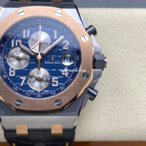 TK Factory Audemars Piguet Royal Oak Offshore Chronograph 26471SR.OO.D101CR.01 42mm Half Rose Gold Leather Strap Arabic Numerals Blue Dial