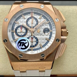 TK Factory Audemars Piguet Royal Oak Offshore Chronograph 26408OR.OO.A010CA.01 44mm Rose Gold Rubber Strap White Dial