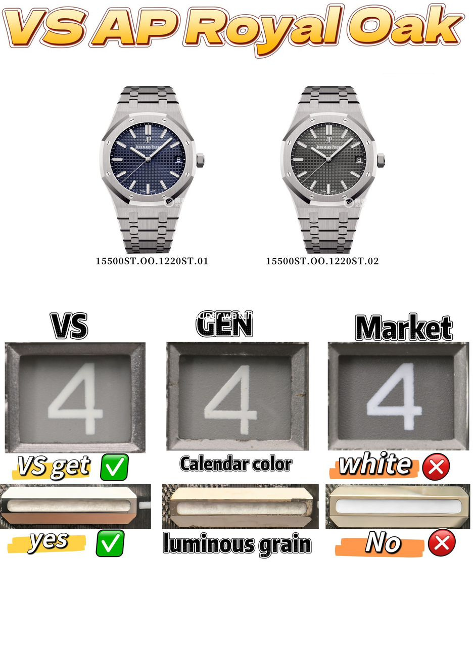 VS Factory Audemars Piguet Royal Oak Selfwinding 41mm 15500ST.OO.1220ST.01 Blue Dial - Image 15