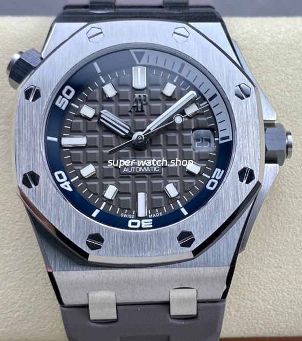 ZF Factory Audemars Piguet Royal Oak Offshore Diver 15720ST.OO.A009CA.01 42mm Steel Rubber Strap Grey Dial