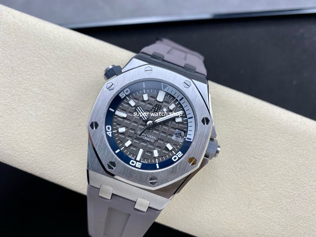 ZF Factory Audemars Piguet Royal Oak Offshore Diver 15720ST.OO.A009CA.01 42mm Steel Rubber Strap Grey Dial - Image 4