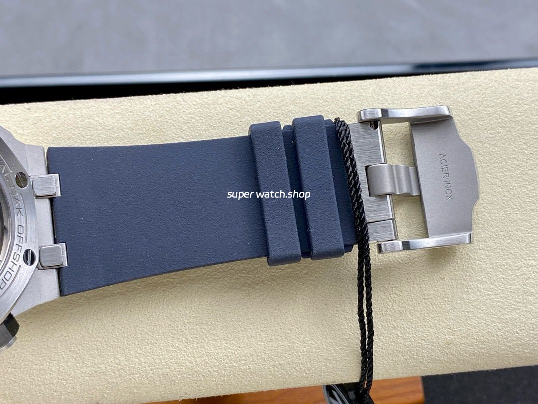 ZF Factory Audemars Piguet Royal Oak Offshore Diver 15720ST.OO.A027CA.01 42mm Steel Rubber Strap Blue Dial - Image 8