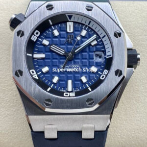 ZF Factory Audemars Piguet Royal Oak Offshore Diver 15720ST.OO.A027CA.01 42mm Steel Rubber Strap Blue Dial