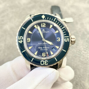 ZF Factory Blancpain Fifty Fathoms 5015-12B40-O52B 45mm Titanium Textile Strap Arabic Numerals Blue Dial
