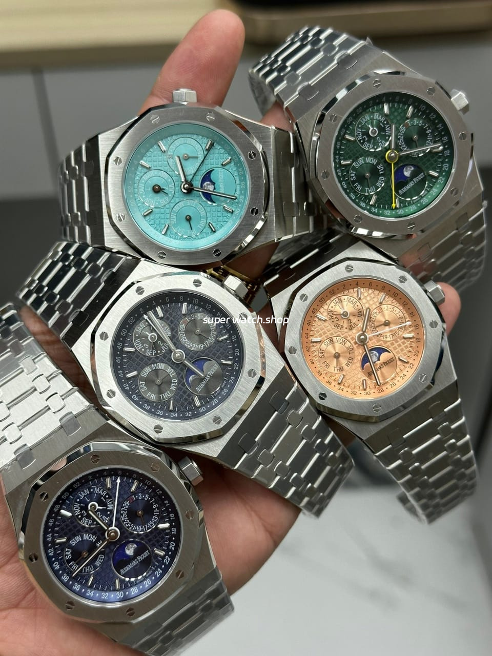 BBR Factory Audemars Piguet Royal Oak Perpetual Calendar 26574BA.OO.1220BA.01 41mm Full Gold Steel Blue Dial - Image 11