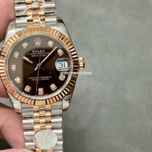 A+ Factory Rolex Datejust 278271-0028 31mm Half Rose Gold Diamond Mop Brown Dial Jubilee