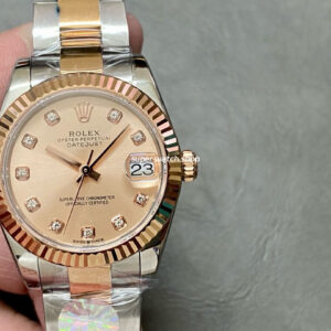A+ Factory Rolex Datejust 278273-0023 31mm Half Rose Gold Diamond Mop Diamond Mop Pink Dial