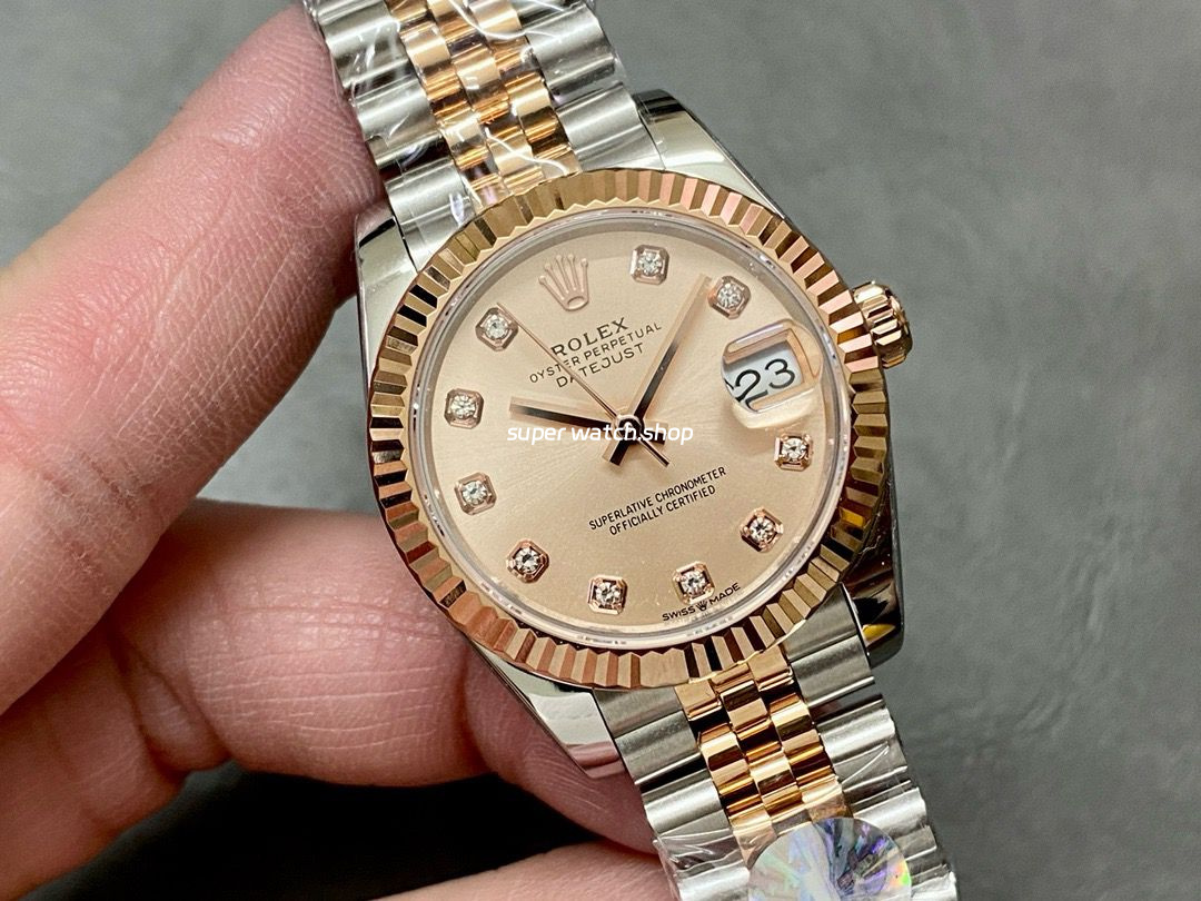 A+ Factory Rolex Datejust 278274-0024 31mm Half Rose Gold Diamond Mop Diamond Mop Pink Dial Jubilee - Image 2