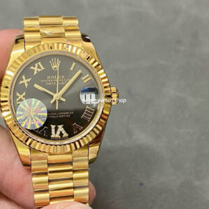 A+ Factory Rolex Datejust 278278-0032 31mm Full Yellow Gold Roman Numerals Diamond Grey Dial