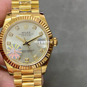 A+ Factory Rolex Datejust 278278-0034 31mm Full Yellow Gold Diamond Mop Silver Dial